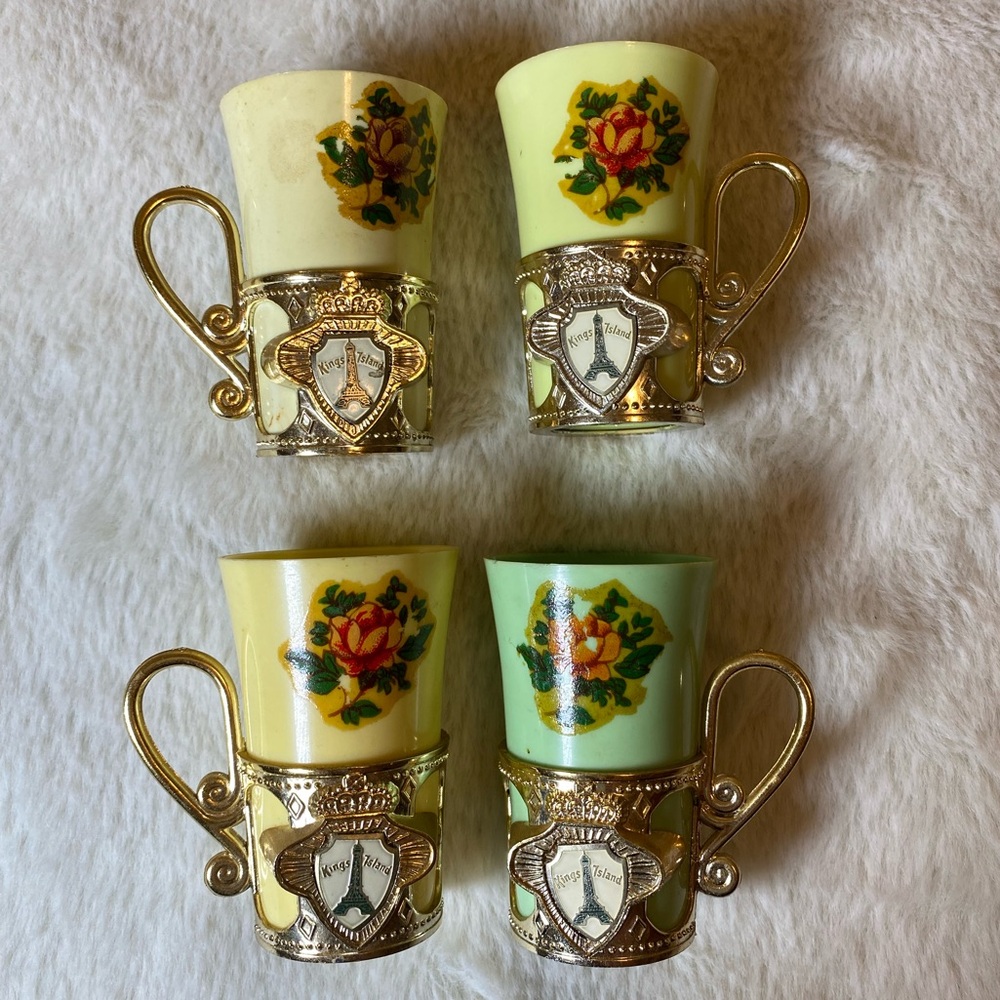 Kings Island Vintage Souvenir Cups GUC Ornate Made in Japan